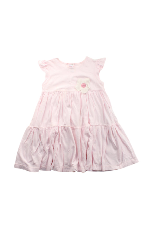 A Pink Sleeveless Dresses from Il Gufo in size 4T for girl. (Front View)