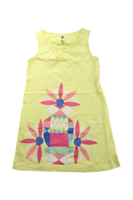 A Yellow Sleeveless Dresses from Tea in size 5T for girl. (Front View)