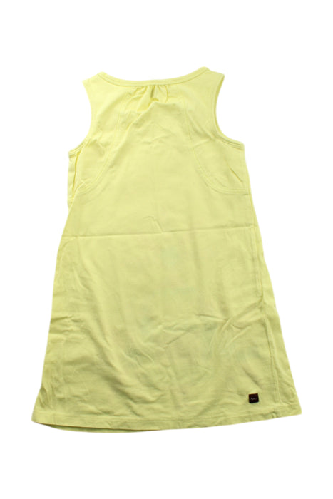 A Yellow Sleeveless Dresses from Tea in size 5T for girl. (Back View)
