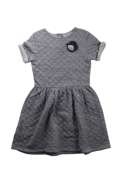 A Grey Short Sleeve Dresses from Petit Bateau in size 10Y for girl. (Front View)