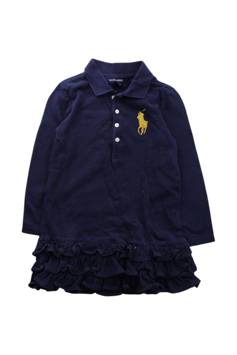 A Navy Long Sleeve Dresses from Ralph Lauren in size 3T for girl. (Front View)