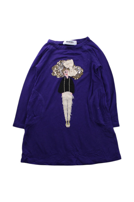 A Purple Long Sleeve Dresses from Rykiel Enfant in size 2T for girl. (Front View)