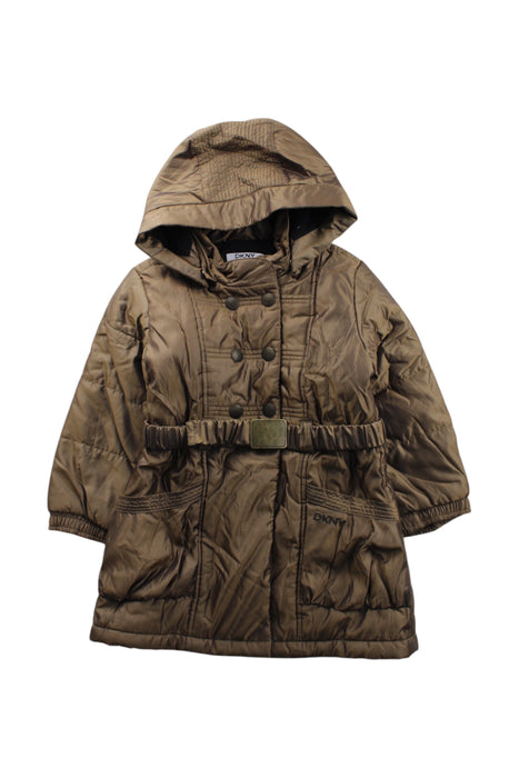 A Brown Puffer/Quilted Coats & Outerwear from DKNY in size 3T for neutral. (Front View)