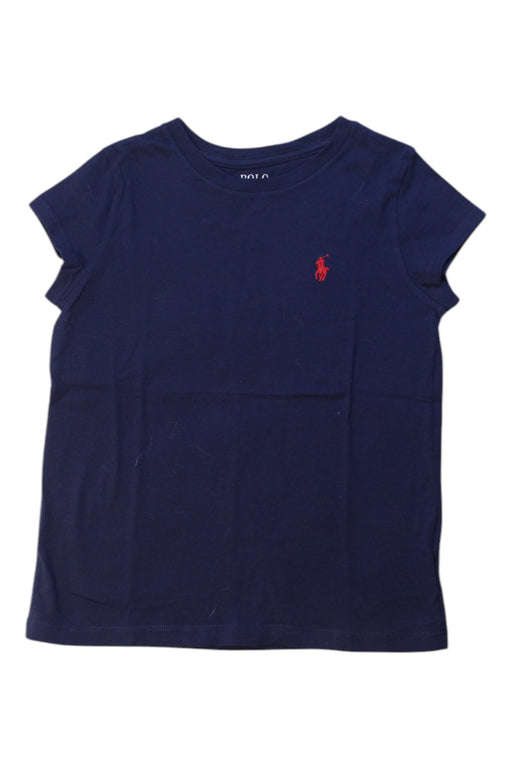 A Navy Short Sleeve T Shirts from Polo Ralph Lauren in size 7Y for girl. (Front View)