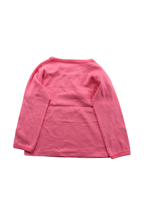 A Pink Long Sleeve Tops from Petit Bateau in size 4T for girl. (Back View)