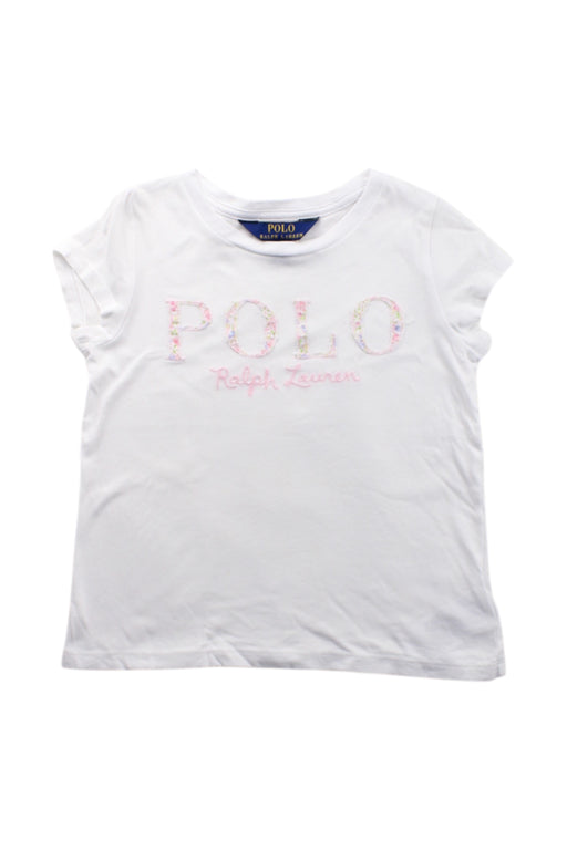 A White Short Sleeve T Shirts from Polo Ralph Lauren in size 4T for neutral. (Front View)