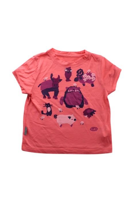 A Pink Short Sleeve T Shirts from Icebreaker in size 2T for neutral. (Front View)