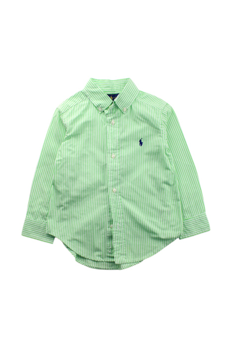 A Green Long Sleeve Shirts from Ralph Lauren in size 3T for boy. (Front View)