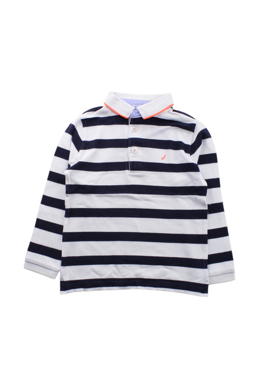 A Navy Long Sleeve Polos from Jacadi in size 4T for boy. (Front View)