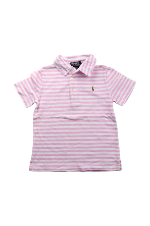 A Pink Short Sleeve Polos from Polo Ralph Lauren in size 3T for neutral. (Front View)