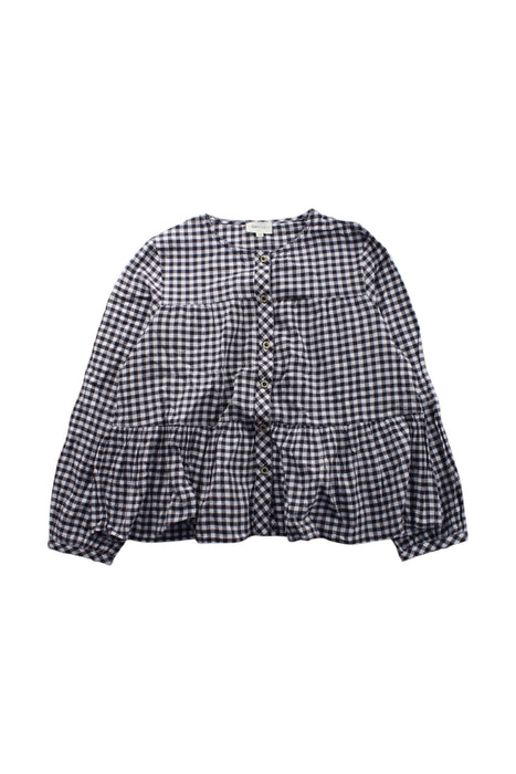 A Black Long Sleeve Shirts from Nanos in size 10Y for girl. (Front View)