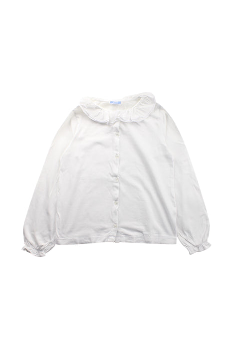 A White Long Sleeve Shirts from Jacadi in size 8Y for girl. (Front View)