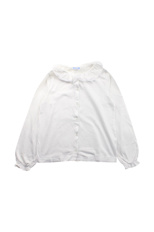 A White Long Sleeve Shirts from Jacadi in size 8Y for girl. (Front View)