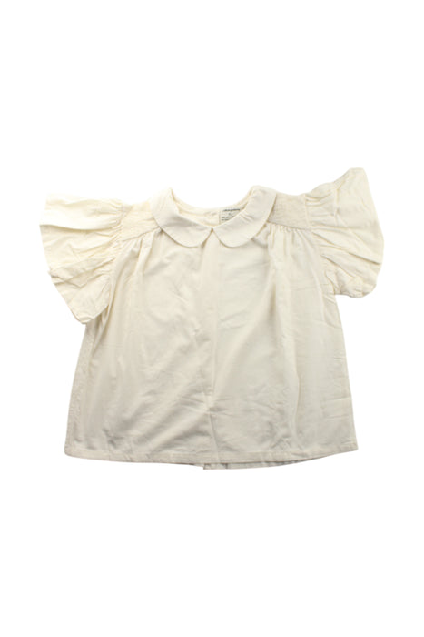 A White Short Sleeve Tops from yellowpelota in size 8Y for girl. (Front View)