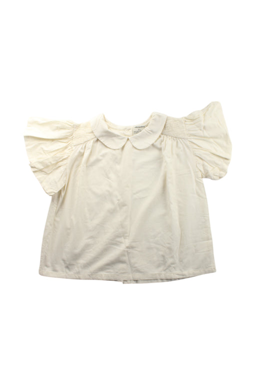 A White Short Sleeve Tops from yellowpelota in size 8Y for girl. (Front View)