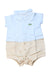A Blue Short Sleeve Rompers from Familiar in size 0-3M for boy. (Front View)