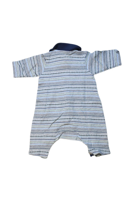 A Blue Long Sleeve Rompers from Familiar in size 0-3M for boy. (Back View)