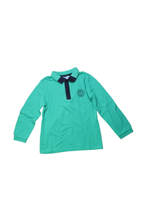 A Green Long Sleeve Polos from Jacadi in size 6T for boy. (Front View)