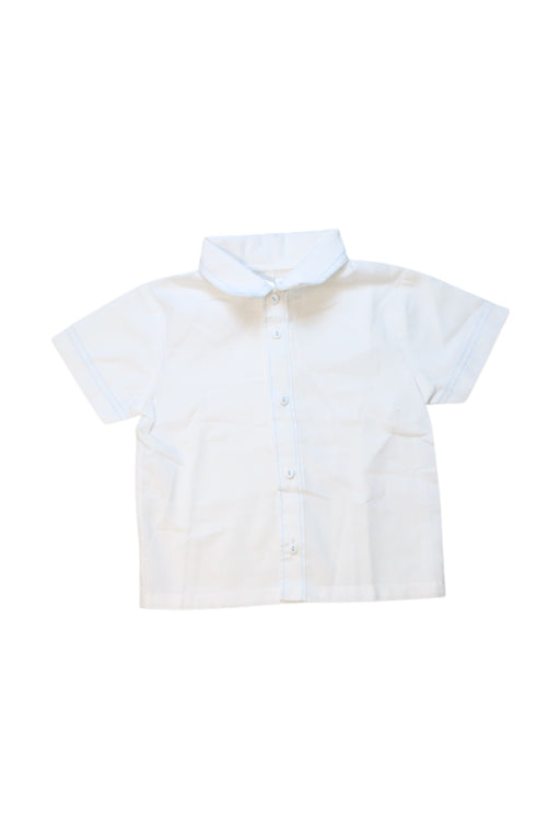 A White Short Sleeve Shirts from Sarah Louise in size 3-6M for boy. (Front View)