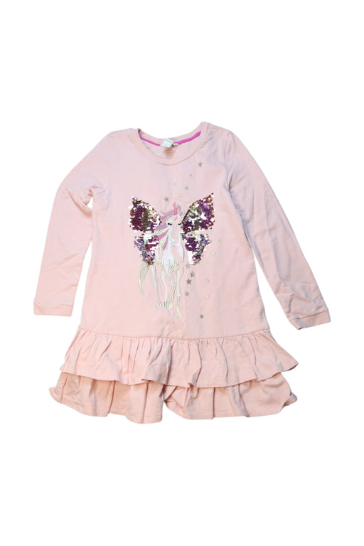 A Pink Long Sleeve Dresses from Monsoon in size 8Y for girl. (Front View)