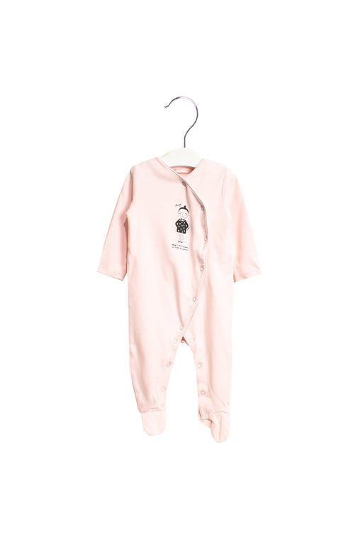 A Pink Long Sleeve Jumpsuits from Natalys in size 6-12M for girl. (Front View)