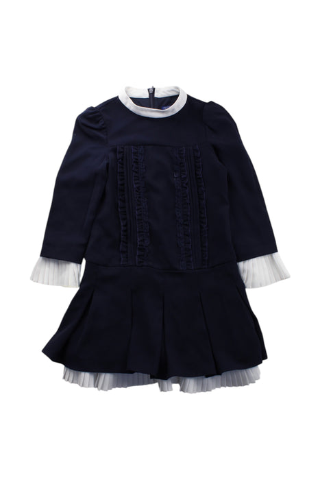 A Navy Long Sleeve Dresses from Nicholas & Bears in size 6T for girl. (Front View)