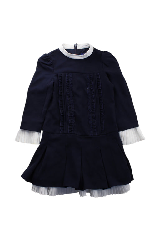 A Navy Long Sleeve Dresses from Nicholas & Bears in size 6T for girl. (Front View)