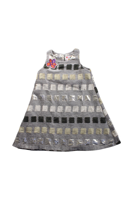 A Multicolour Sleeveless Dresses from Lovie by Mary J in size 5T for girl. (Front View)