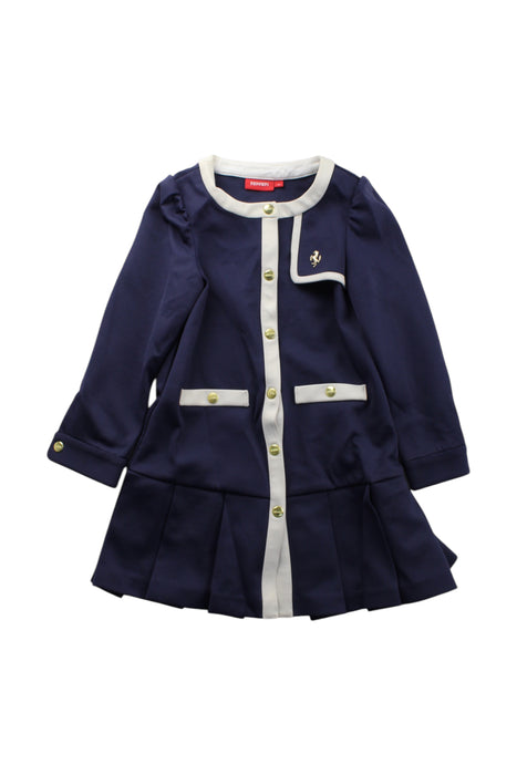 A Navy Long Sleeve Dresses from Ferrari in size 4T for girl. (Front View)