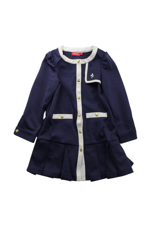 A Navy Long Sleeve Dresses from Ferrari in size 4T for girl. (Front View)