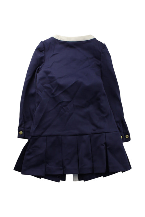 A Navy Long Sleeve Dresses from Ferrari in size 4T for girl. (Back View)