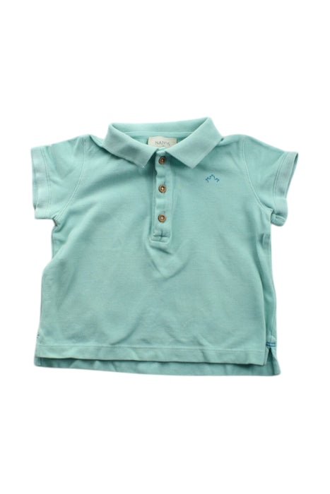A Green Short Sleeve Polos from Nanos in size 12-18M for neutral. (Front View)