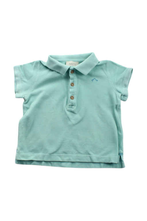 A Green Short Sleeve Polos from Nanos in size 12-18M for neutral. (Front View)