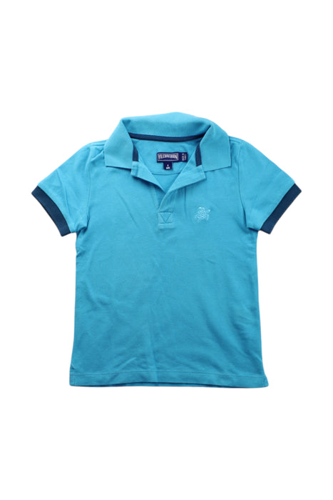 A Blue Short Sleeve Polos from Vilebrequin in size 6T for boy. (Front View)