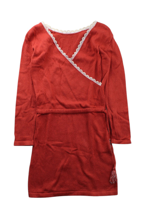A Red Sweater Dresses from Excuse My French in size 4T for girl. (Front View)