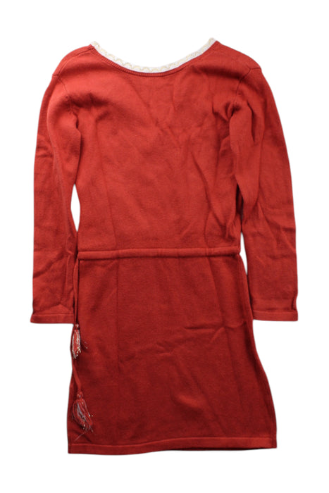 A Red Sweater Dresses from Excuse My French in size 4T for girl. (Back View)