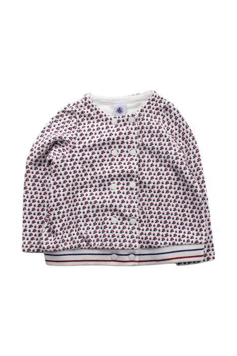 A Red Buttoned Sweatshirts from Petit Bateau in size 3T for neutral. (Front View)