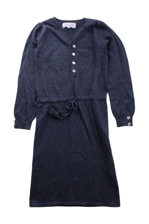 A Navy Sweater Dresses from Excuse My French in size 4T for girl. (Front View)