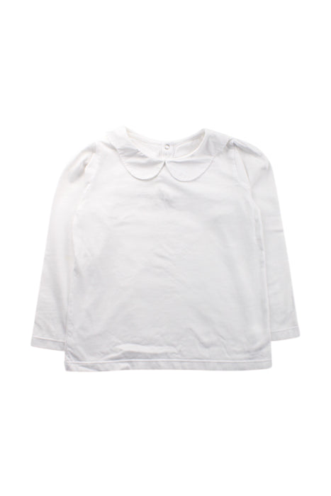 A White Long Sleeve Tops from Jacadi in size 6T for girl. (Front View)