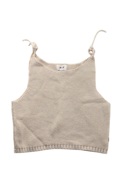 A Ivory Sleeveless Tops from Oeuf in size 5T for neutral. (Front View)