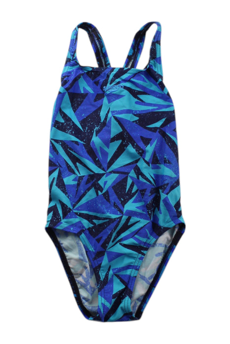 A Blue Swimsuits from Speedo in size 2T for neutral. (Front View)