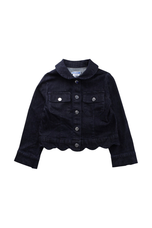 A Black Lightweight Jackets from Jacadi in size 6T for girl. (Front View)
