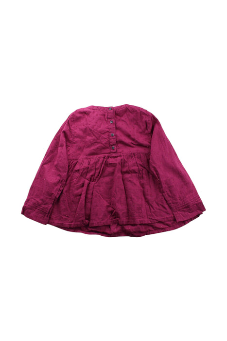 A Burgundy Long Sleeve Dresses from Velveteen in size 6T for girl. (Back View)
