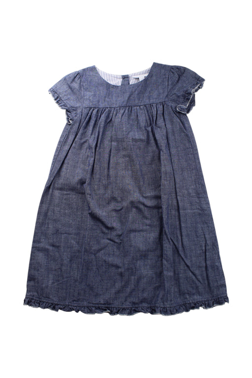 A Blue Short Sleeve Dresses from The Little White Company in size 5T for girl. (Front View)