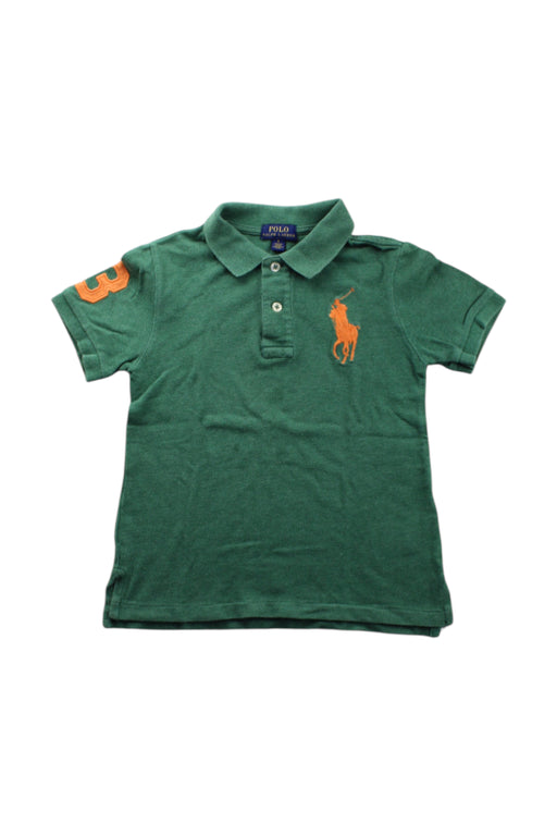 A Green Short Sleeve Polos from Polo Ralph Lauren in size 5T for boy. (Front View)