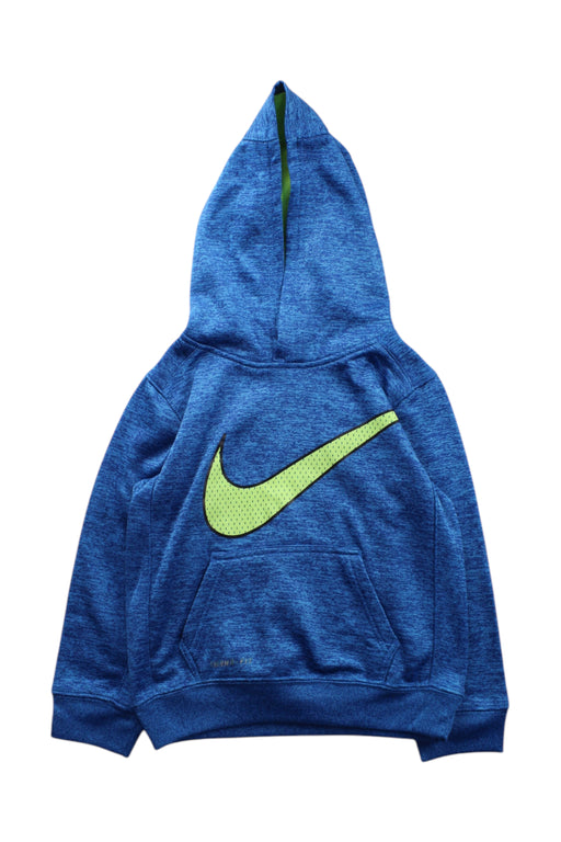 A Blue Hooded Sweatshirts from Nike in size 4T for boy. (Front View)