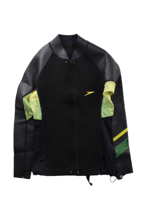 A Black Wetsuits from Speedo in size 6T for neutral. (Front View)