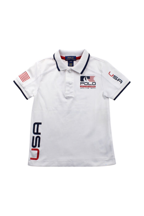A White Short Sleeve Polos from Polo Ralph Lauren in size 2T for boy. (Front View)