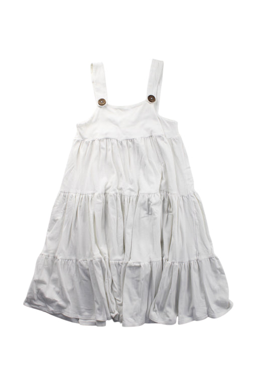A White Sleeveless Dresses from Seed in size 6T for girl. (Front View)