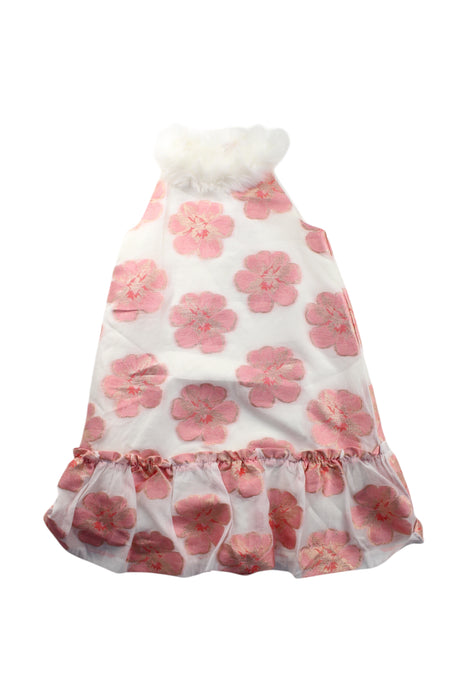 A Pink Sleeveless Dresses from Janie & Jack in size 8Y for girl. (Front View)